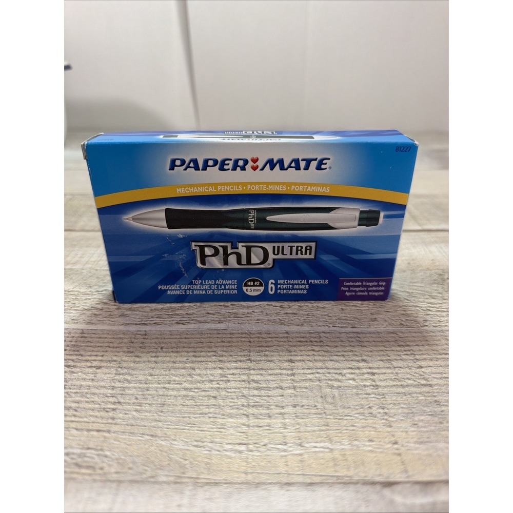 Box Vintage Blue Paper Mate PhD ULTRA .5mm Pencil Japan NEW 6x Pcs Mfg No 81227